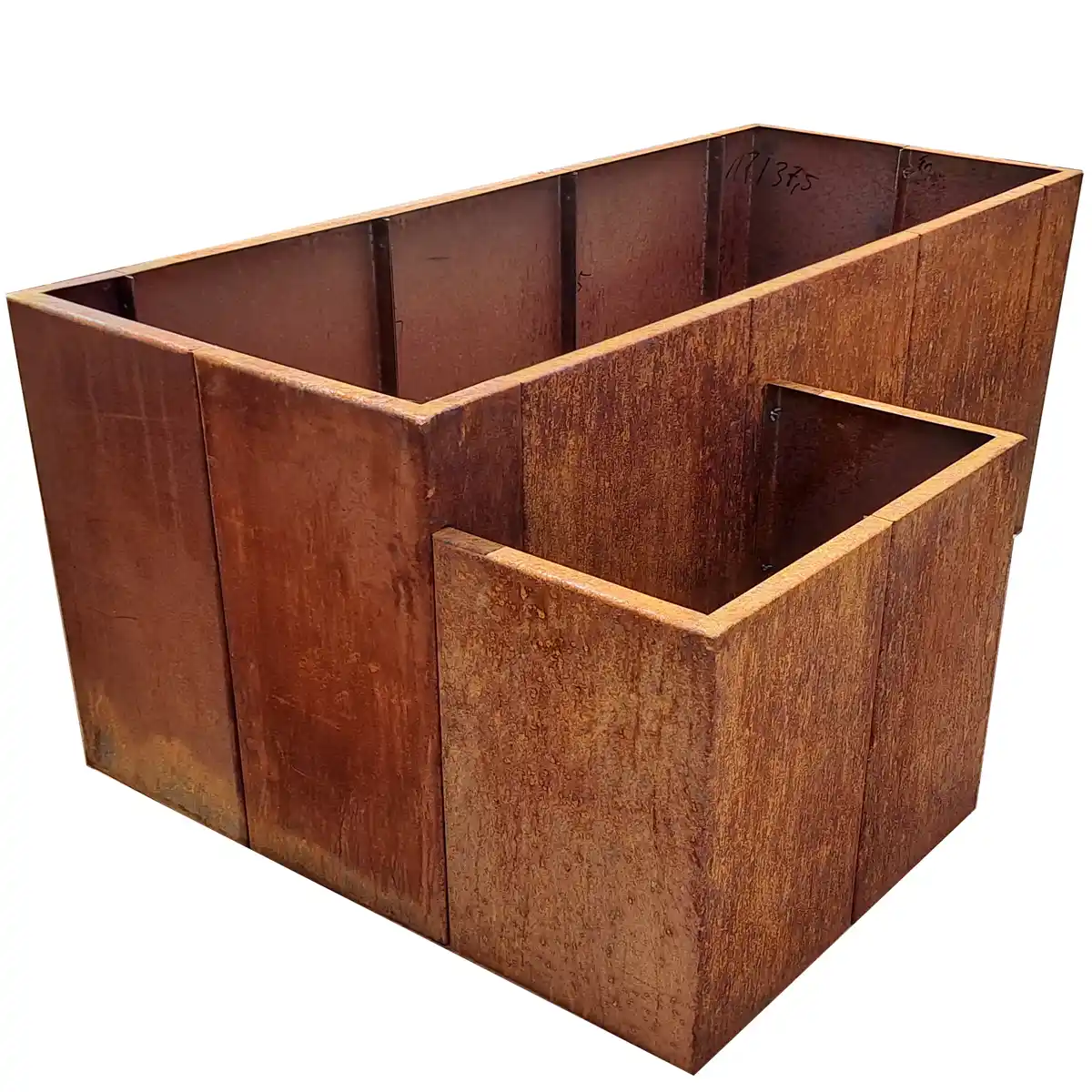 Produktbild Edelrost Hochbeete aus Cortenstahl in modularer Bauweise, weisser Hintergrund