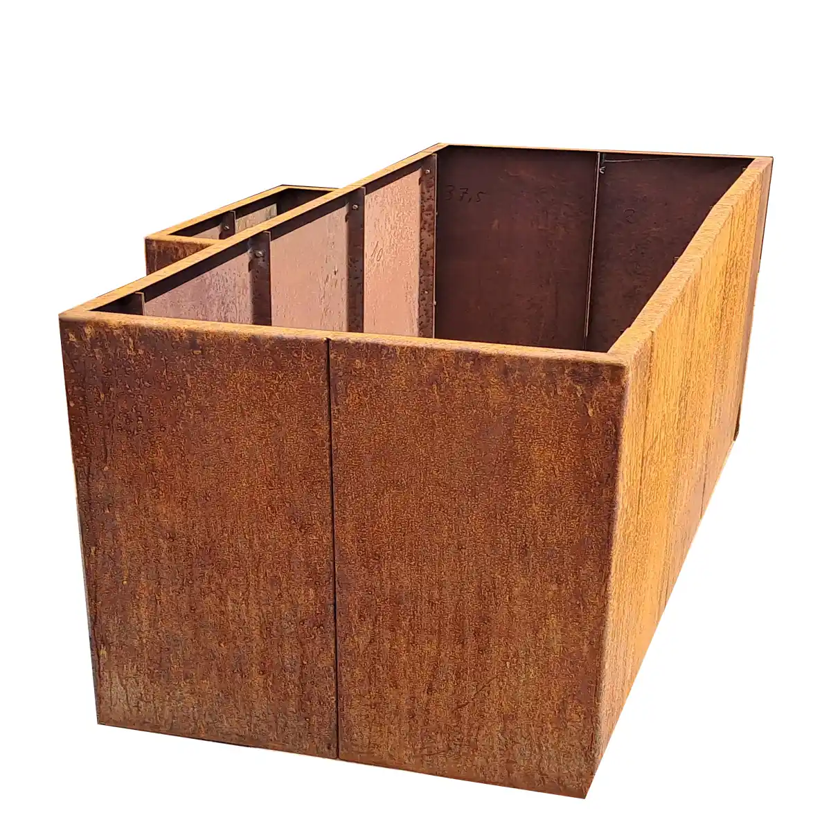 Produktbild Edelrost Hochbeete aus Cortenstahl in modularer Bauweise, weisser Hintergrund