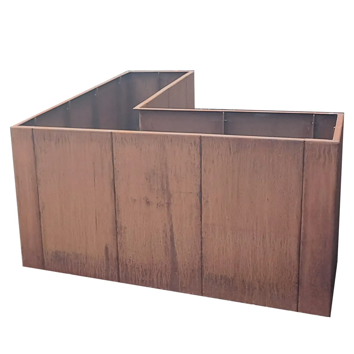 Produktbild Edelrost Hochbeete aus Cortenstahl in modularer Bauweise, weisser Hintergrund