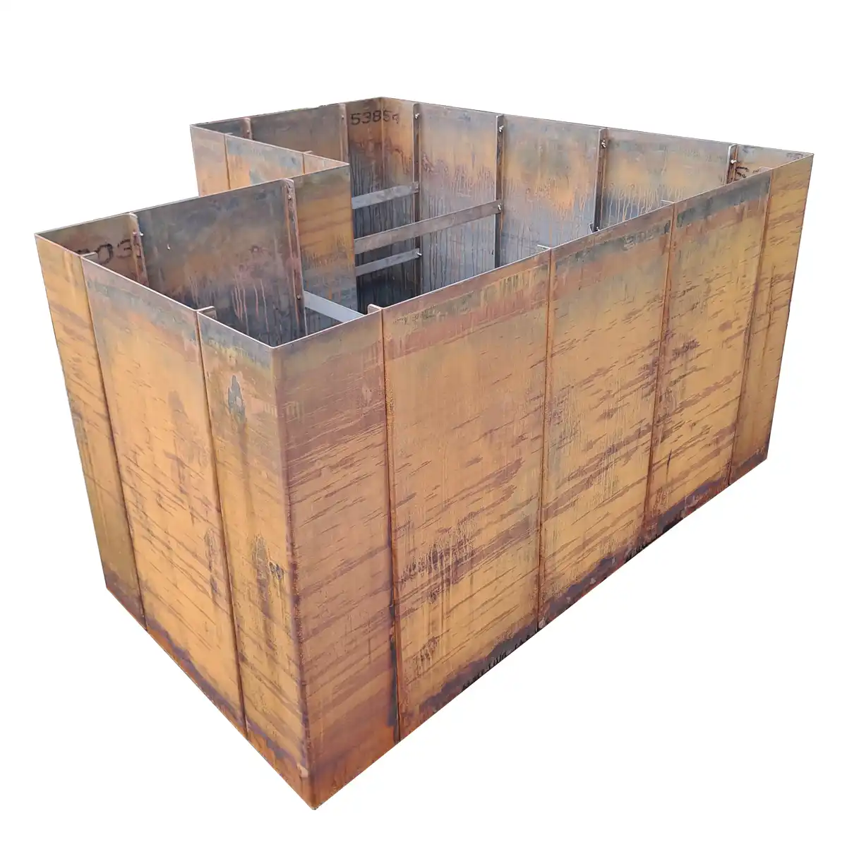 Produktbild Edelrost Hochbeete aus Cortenstahl in modularer Bauweise, weisser Hintergrund