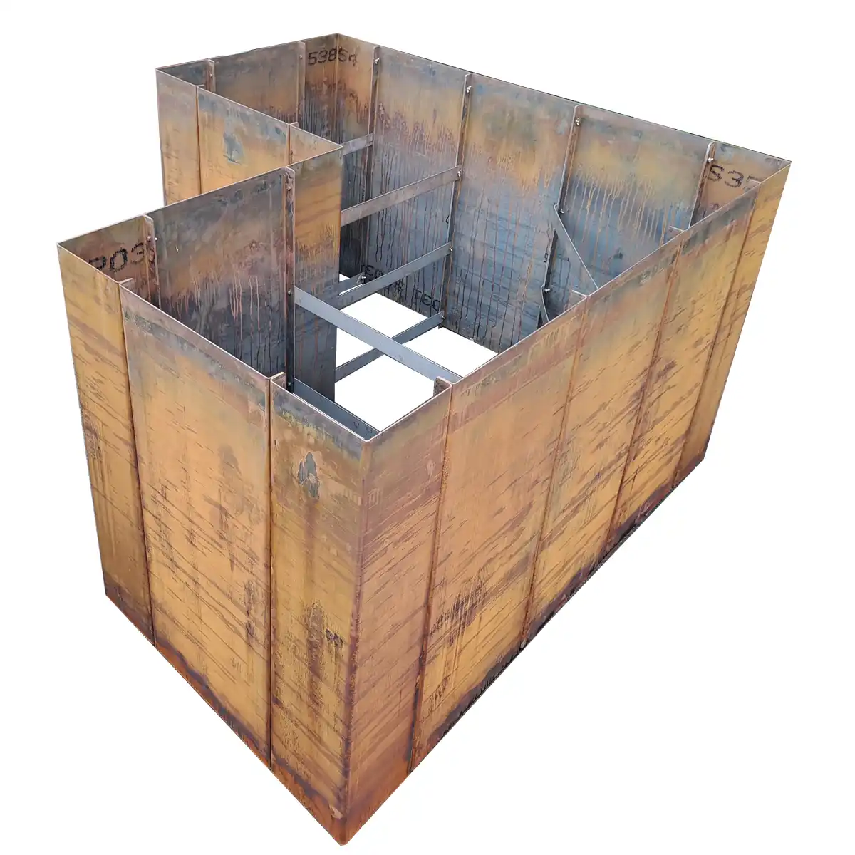 Produktbild Edelrost Hochbeete aus Cortenstahl in modularer Bauweise, weisser Hintergrund