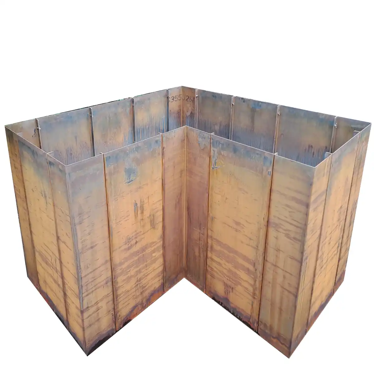 Produktbild Edelrost Hochbeete aus Cortenstahl in modularer Bauweise, weisser Hintergrund