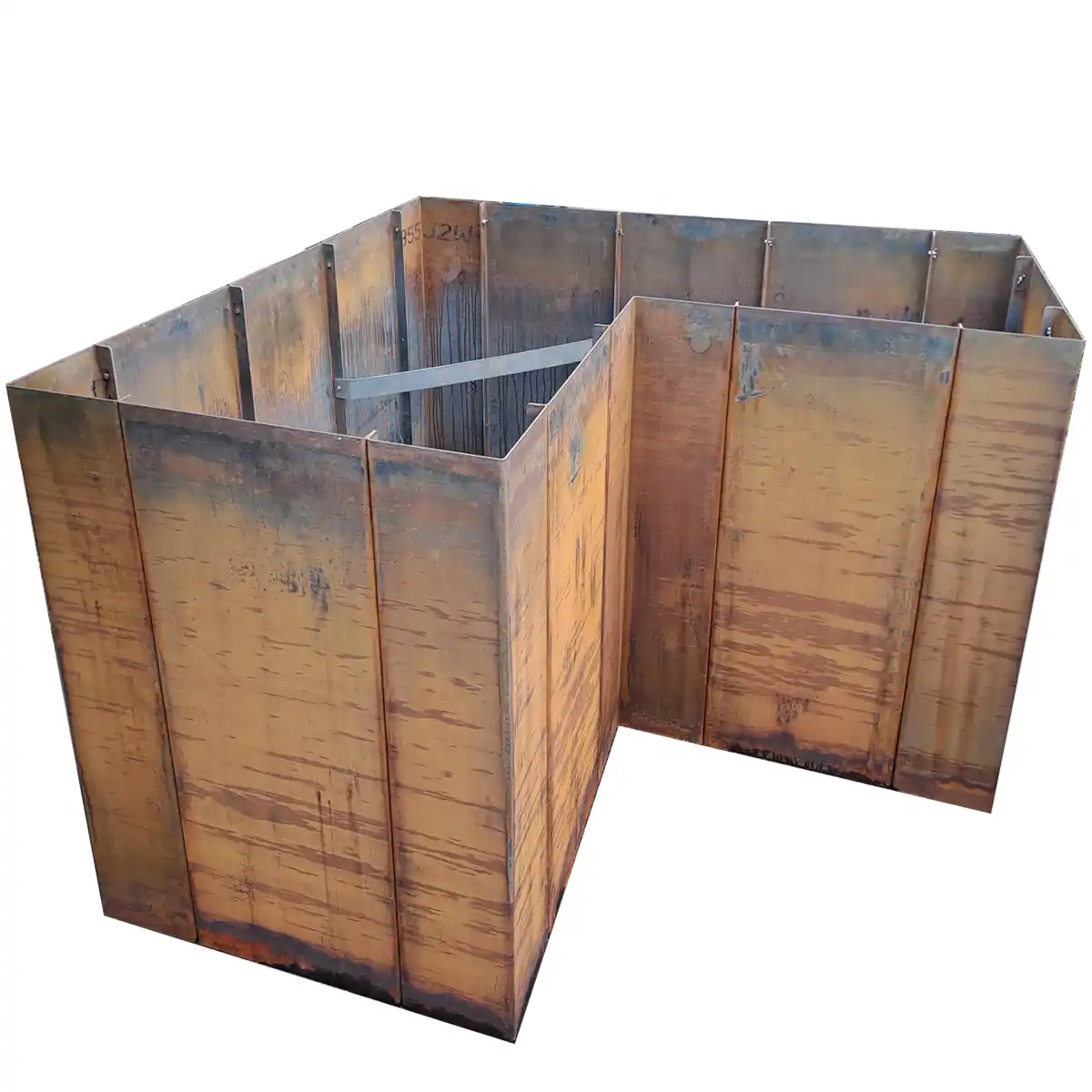 Produktbild Edelrost Hochbeete aus Cortenstahl in modularer Bauweise, weisser Hintergrund