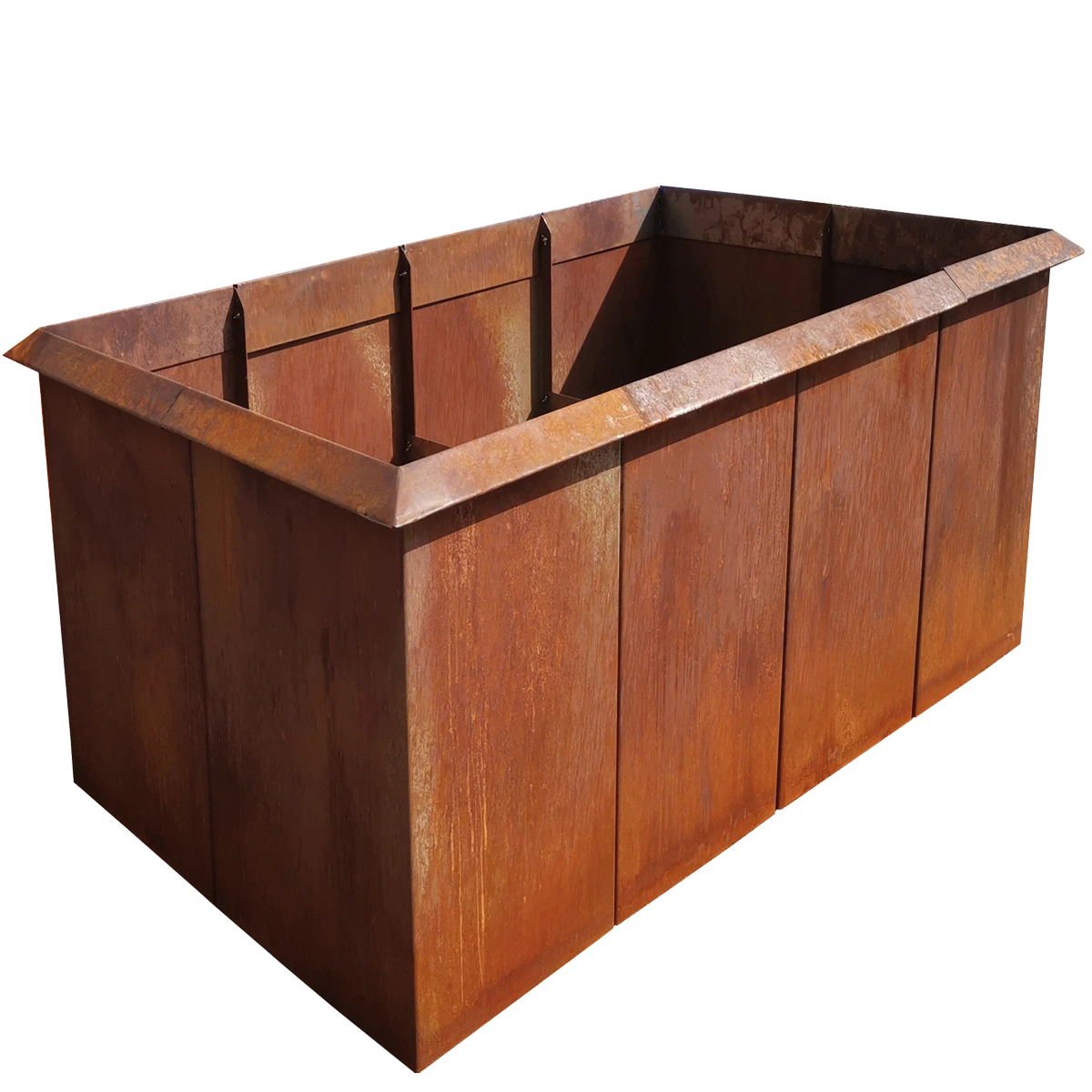 Edelrost Hochbeete Schneckenkante