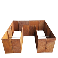 Cortenstahl Hochbeet in der Größe 150x60x180x30x150x60x80cm