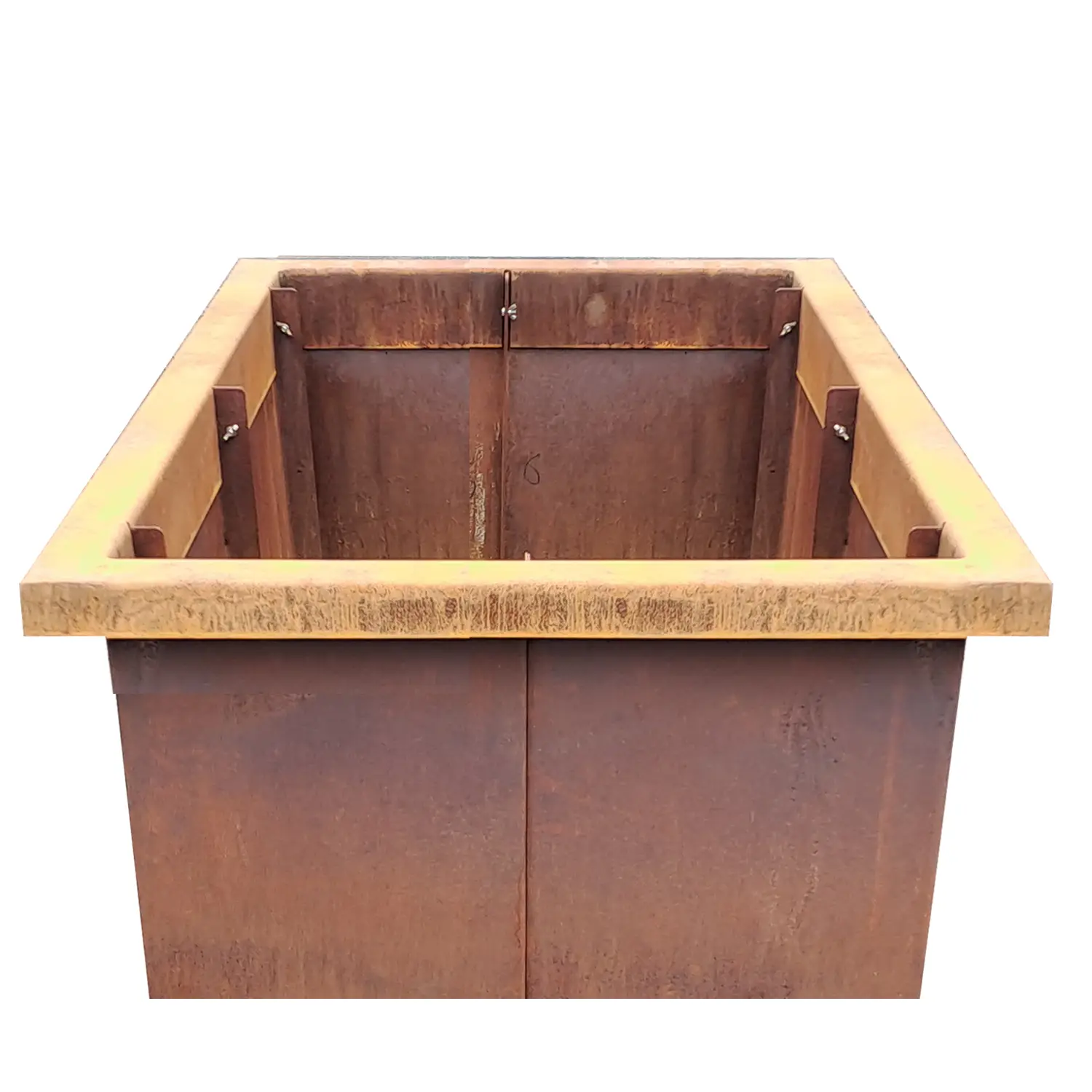 Produktbild Edelrost Hochbeete aus Cortenstahl in modularer Bauweise, weisser Hintergrund