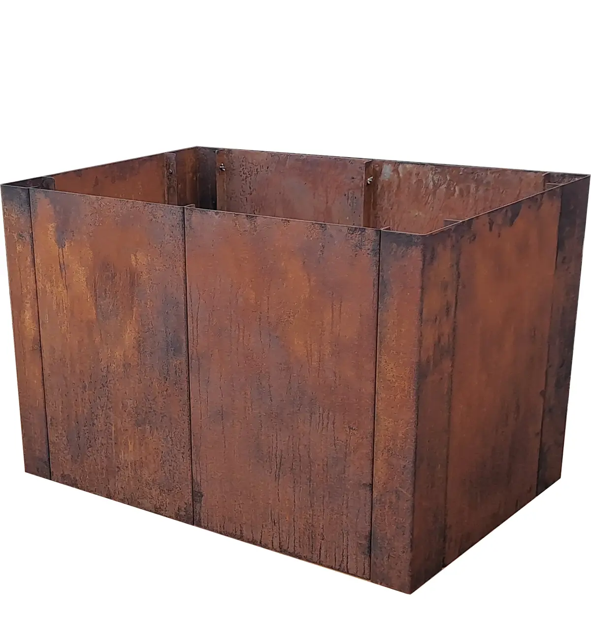 Produktbild Edelrost Hochbeete aus Cortenstahl in modularer Bauweise, weisser Hintergrund