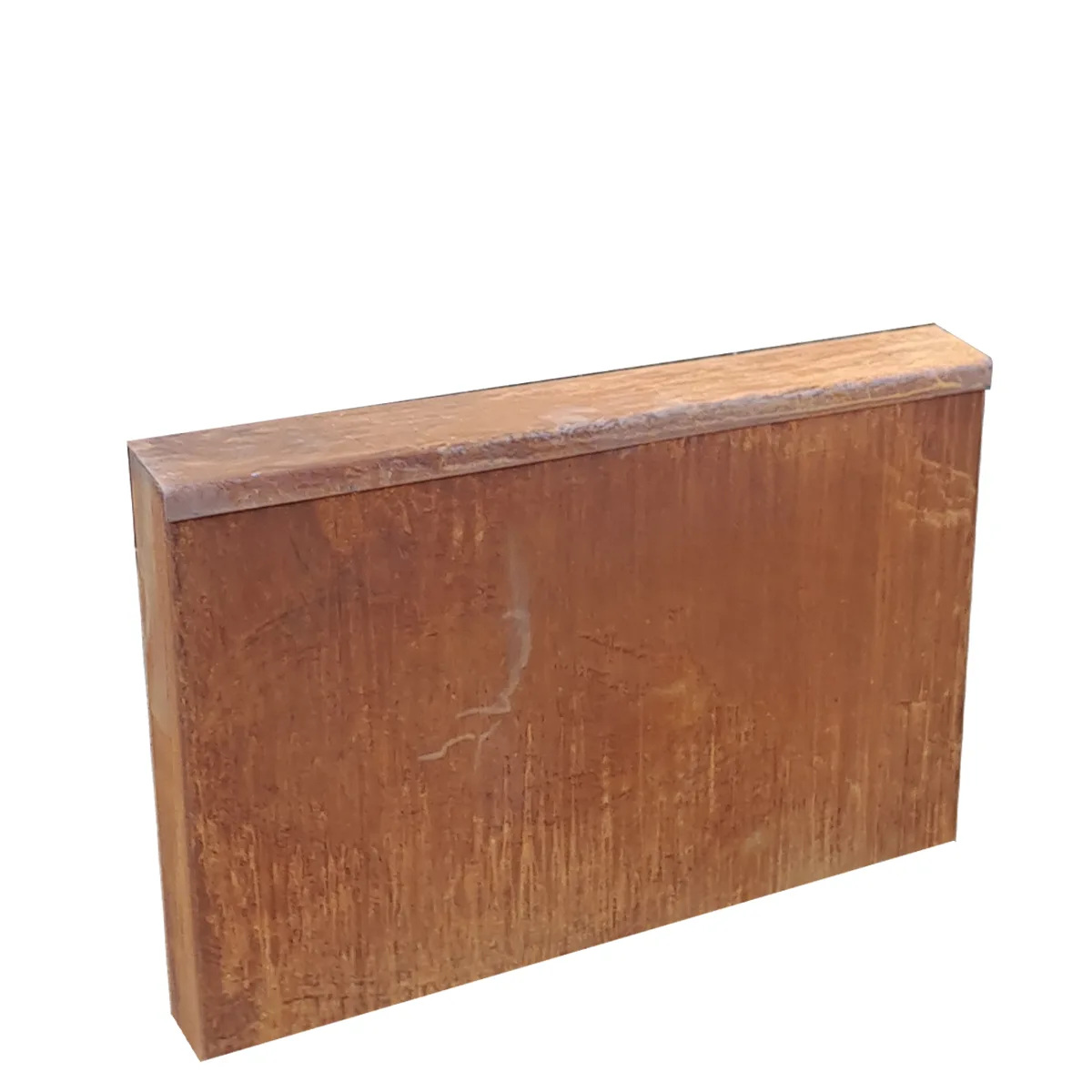 Produktbild Raumteiler aus Cortenstahl in modularer Bauweise, weisser Hintergrund