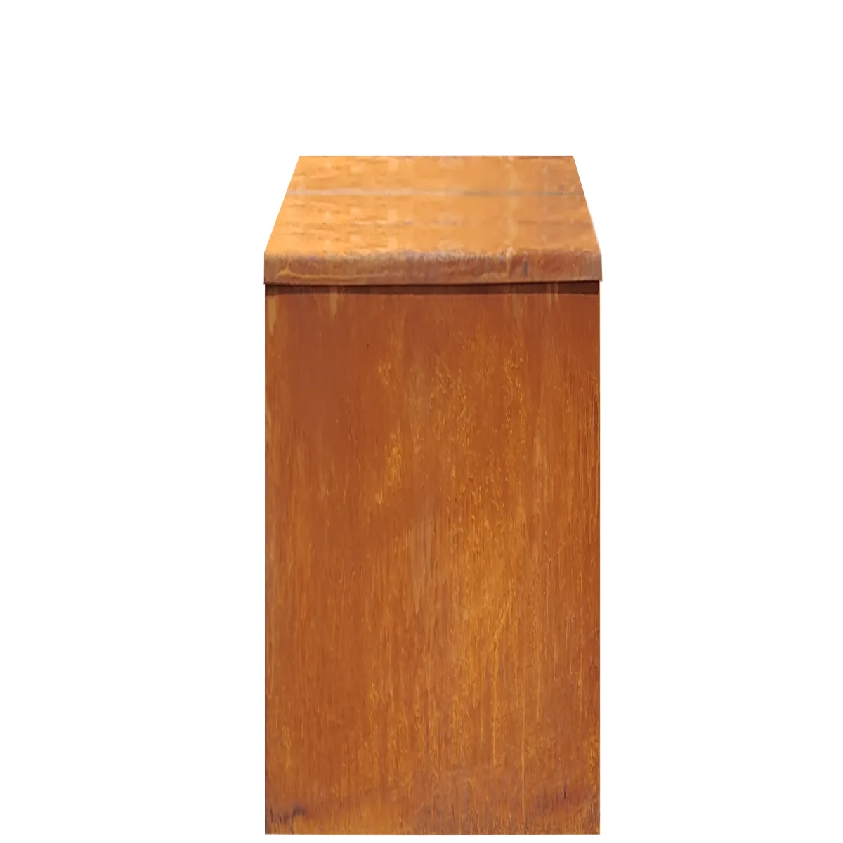 Produktbild Raumteiler aus Cortenstahl in modularer Bauweise, weisser Hintergrund