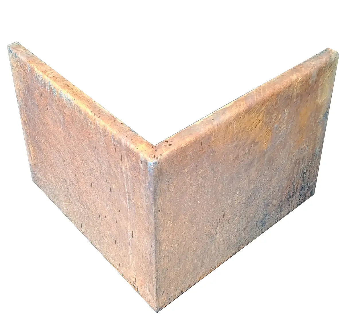 Produktbild Stützmauer aus Cortenstahl in modularer Bauweise, weisser Hintergrund