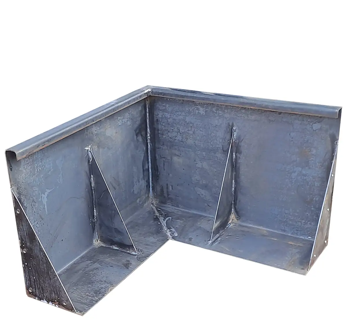 Produktbild Stützmauer aus Cortenstahl in modularer Bauweise, weisser Hintergrund