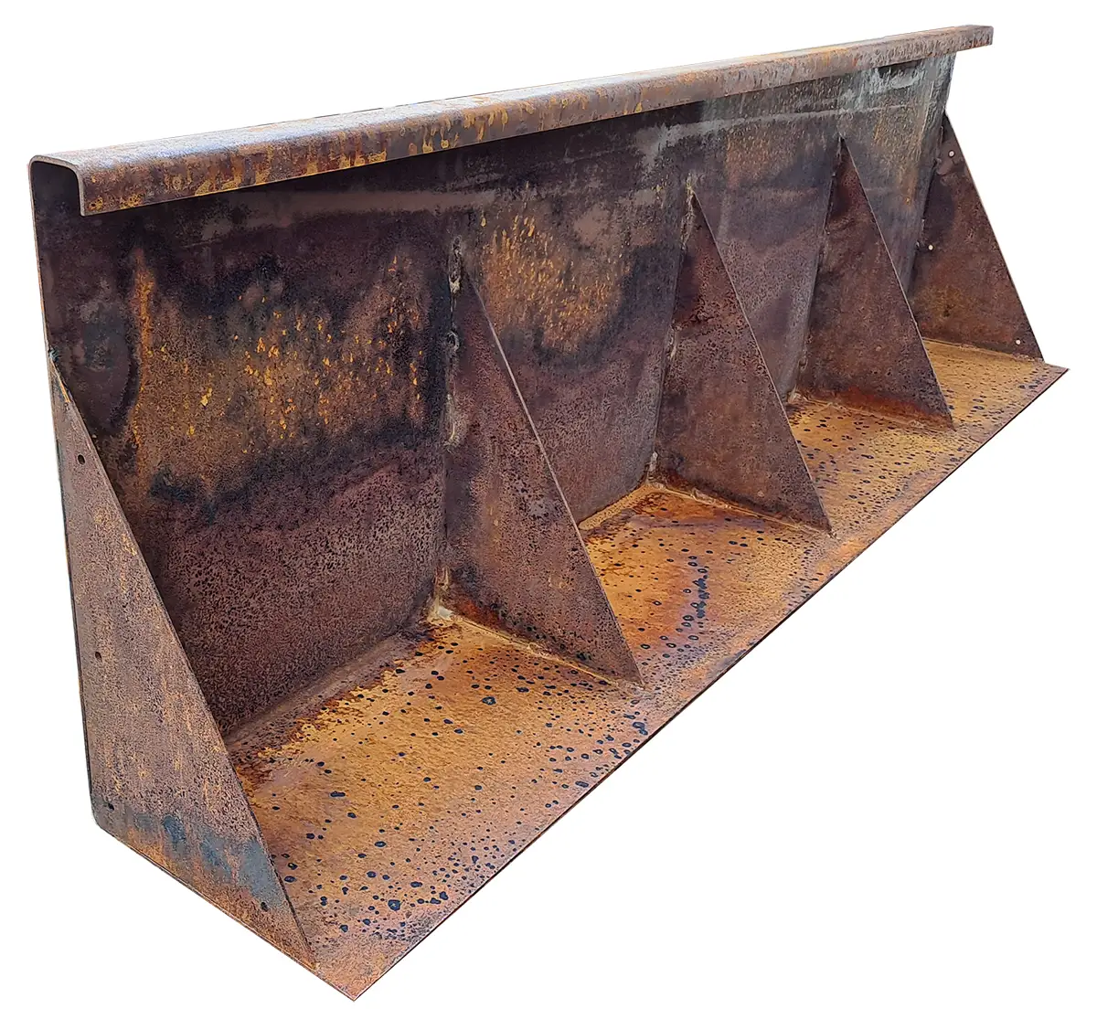 Produktbild Stützmauer aus Cortenstahl in modularer Bauweise, weisser Hintergrund